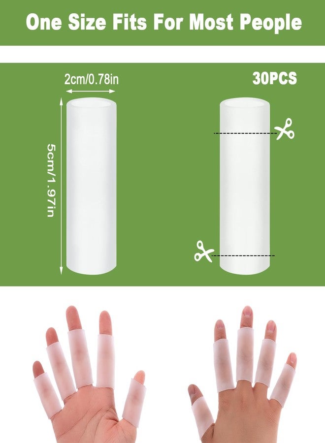 WY LIGHTING LEVEL 30 قطعة من واقيات أصابع الجل، أنابيب سيليكون للأصابع لتخفيف آلام إصبع الزناد والتهاب المفاصل، وسائد واقية للأصابع توفر الراحة من تشقق الأصابع ومسامير القدم والفقاعات والجلد المتصلب. - Image 2